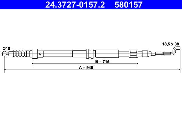 ATE 24.3727-0157.2 Seilzug, Feststellbremse