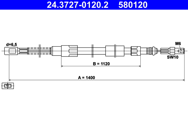 ATE 24.3727-0120.2 Seilzug, Feststellbremse