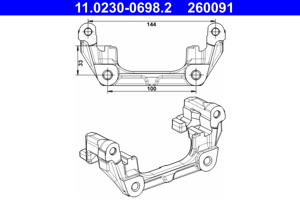 ATE 11.0230-0698.2 Halter, Bremssattel