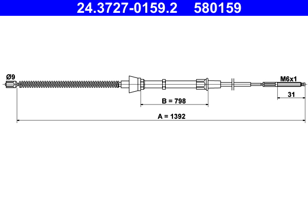ATE 24.3727-0159.2 Seilzug, Feststellbremse