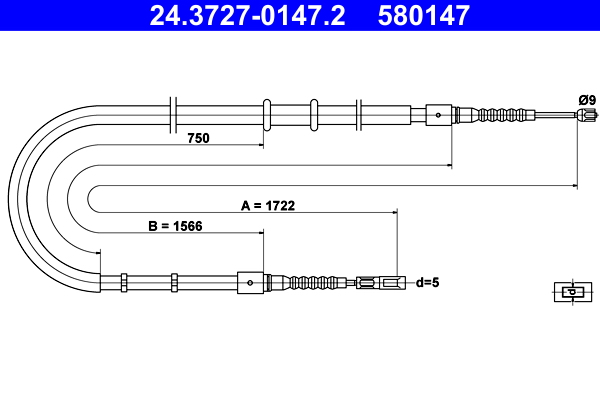 ATE 24.3727-0147.2 Seilzug, Feststellbremse