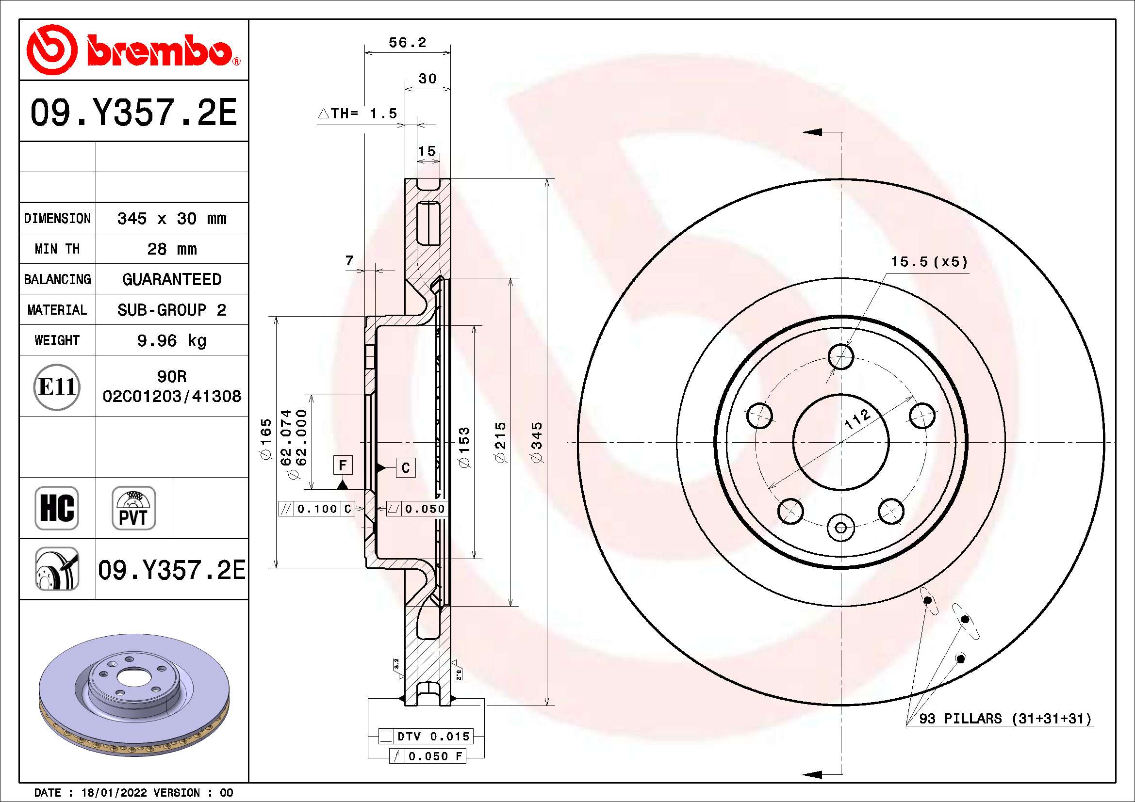 BREMBO KT 08 005 Bremsensatz, Scheibenbremse BEYOND LINE - EV