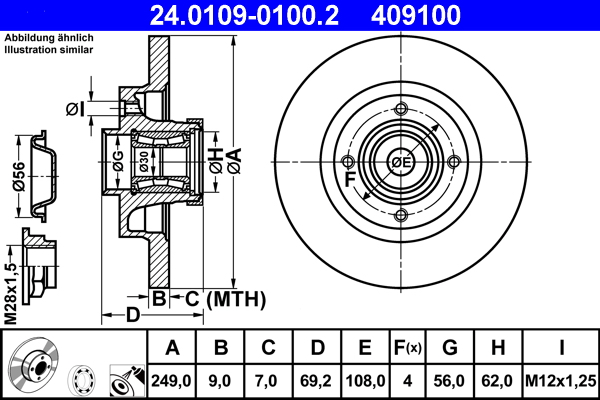 ATE 24.0109-0100.2 Bremsscheibe