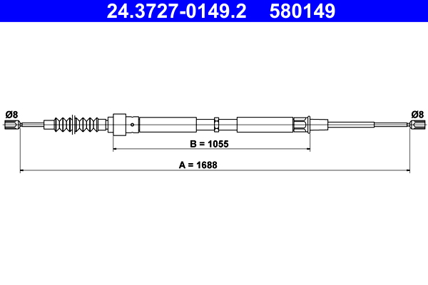 ATE 24.3727-0149.2 Seilzug, Feststellbremse