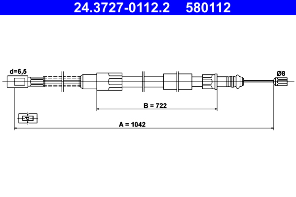 ATE 24.3727-0112.2 Seilzug, Feststellbremse