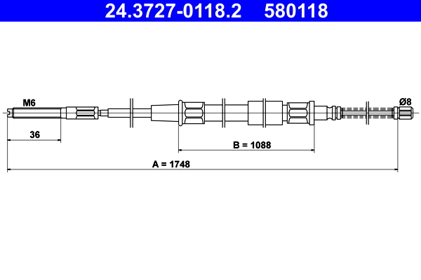 ATE 24.3727-0118.2 Seilzug, Feststellbremse