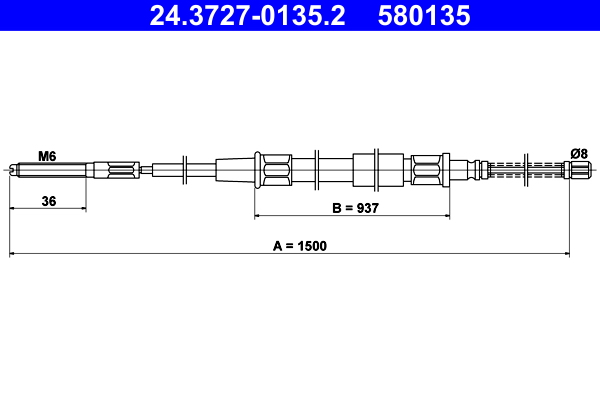ATE 24.3727-0135.2 Seilzug, Feststellbremse