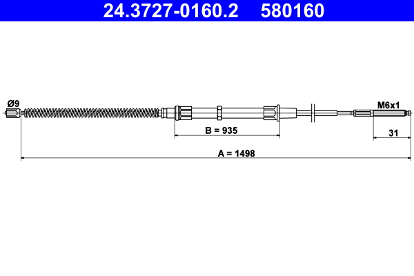 ATE 24.3727-0160.2 Seilzug, Feststellbremse